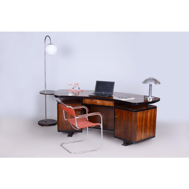 Art Deco Writing Desk in Walnut by J. Divíšek, Czech, 1930s For Sale - Image 17 of 18
