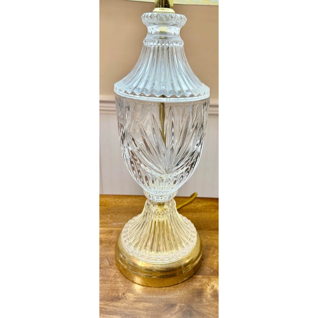 Mid 20th Century Crystal and Gold Toned Vintage Table Lamp For Sale - Image 12 of 12