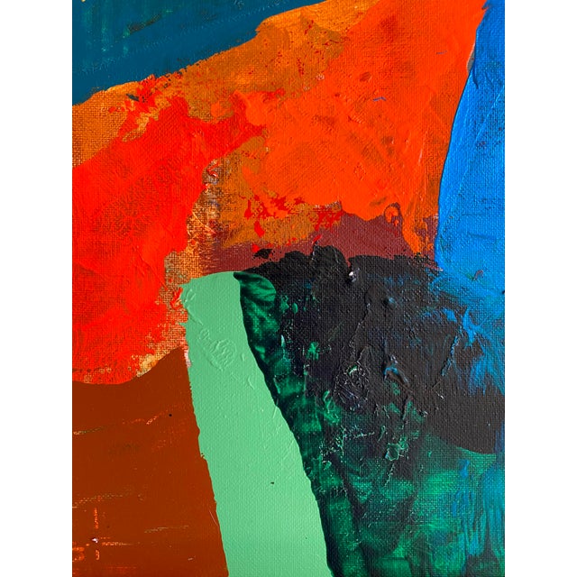 "Orange and Teal" 2024 Framed Painting by Jessalin Beutler For Sale - Image 4 of 4