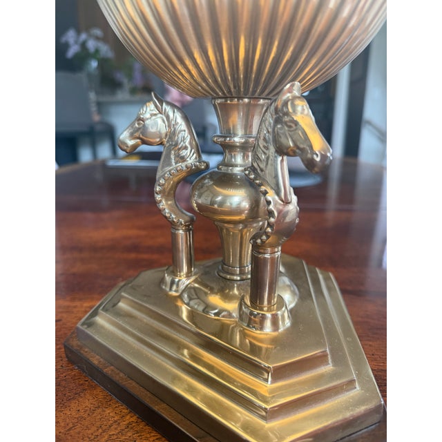 1940s Frederick Cooper Brass 3 Horse Lamp For Sale In Chicago - Image 6 of 9