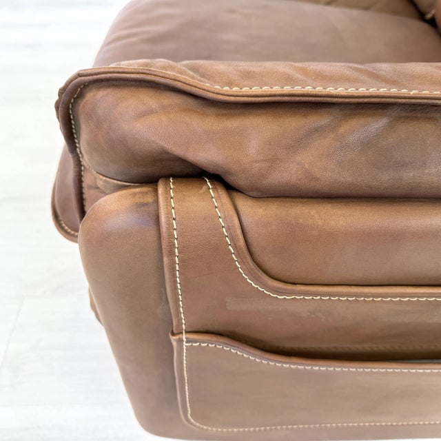 De Sede Ds61 Leather Two-Seat Sofa, 1960s For Sale - Image 11 of 18