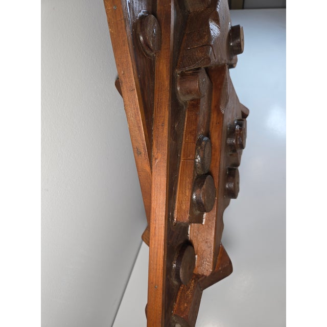 Brown 1980s George Marinko Abstract Wooden Sculpture For Sale - Image 8 of 16