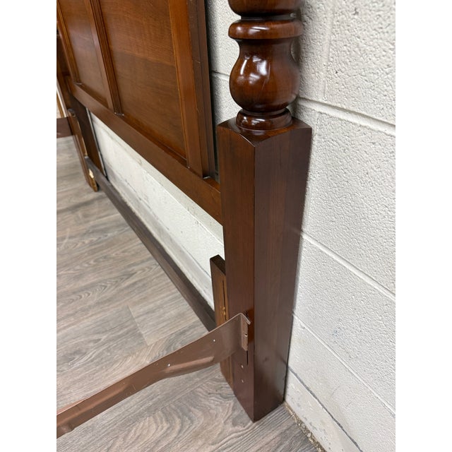 Vintage Full Size Thomasville Heirloom Collection Cherry Wood Four Poster Bed For Sale - Image 17 of 18