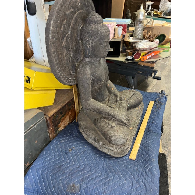 Mid 20th Century Carved Stone Buddha For Sale - Image 11 of 12