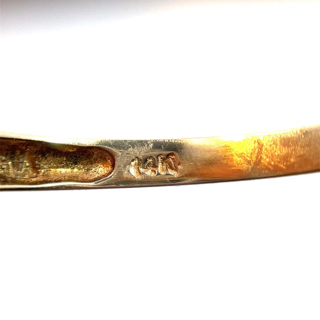 Mid 20th Century Mid 20th Century 14k Yellow Gold Carved Light Orange Coral Ring, Size 8 For Sale - Image 5 of 6