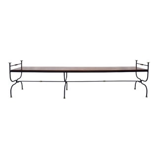 1950s Curule Form Iron &, Brass Bench in the Manner of Maison Jensen For Sale