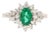Gia Certified 1.81 Carat Emerald Diamond 14 Karat White Gold Cluster Ring, Size 7 For Sale
