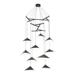 Daniel Becker 'Emily Vertikal 10' Chandelier in Anthracite for Moss Objects For Sale