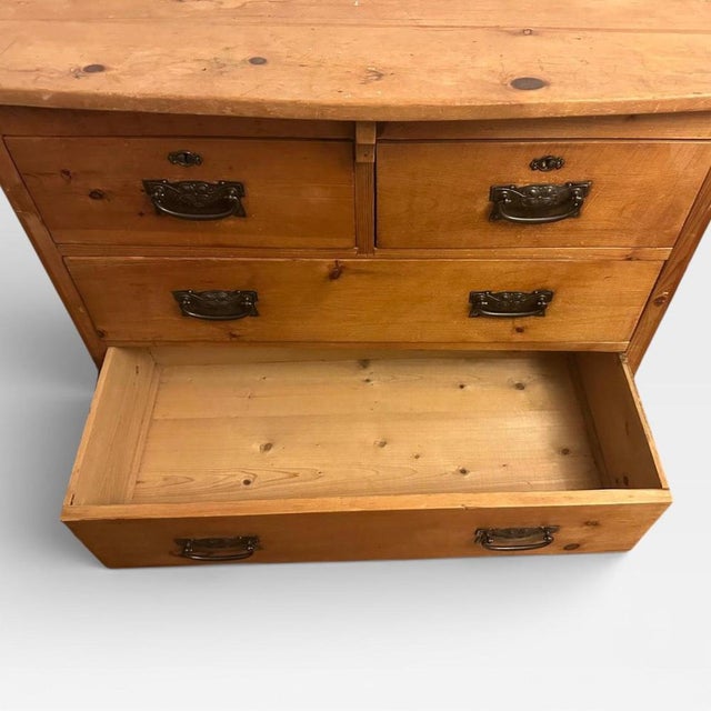 Chest of Drawers in Pine and Brass For Sale - Image 4 of 7