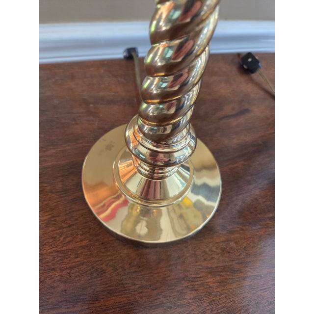 Vintage Barley Twist Brass Lamps - A Pair For Sale - Image 17 of 17