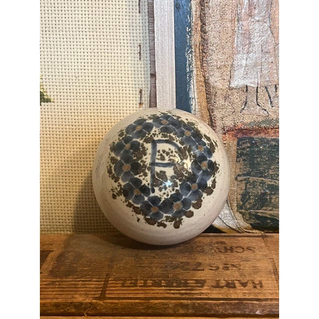 A letter P is illustrated in the center of a floral motif. Vintage Condition Consistent with Age as Pictured. Dimensions....