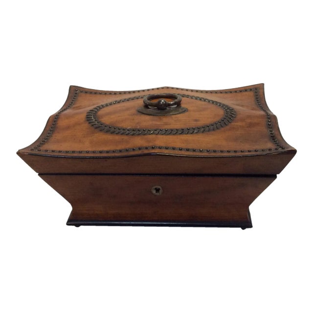 Antique Box With Tack Work Decorations For Sale