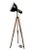 Vintage Industrial Black Enamel Spotlight on Wooden Tripod For Sale - Image 6 of 7