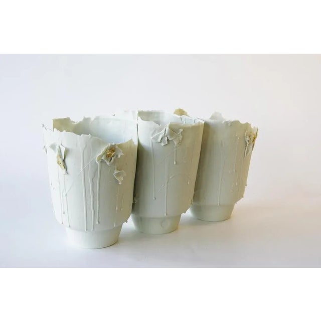 Big Porcelain Imperfections Vases by Dora Stanczel, Set of 3 For Sale - Image 6 of 7
