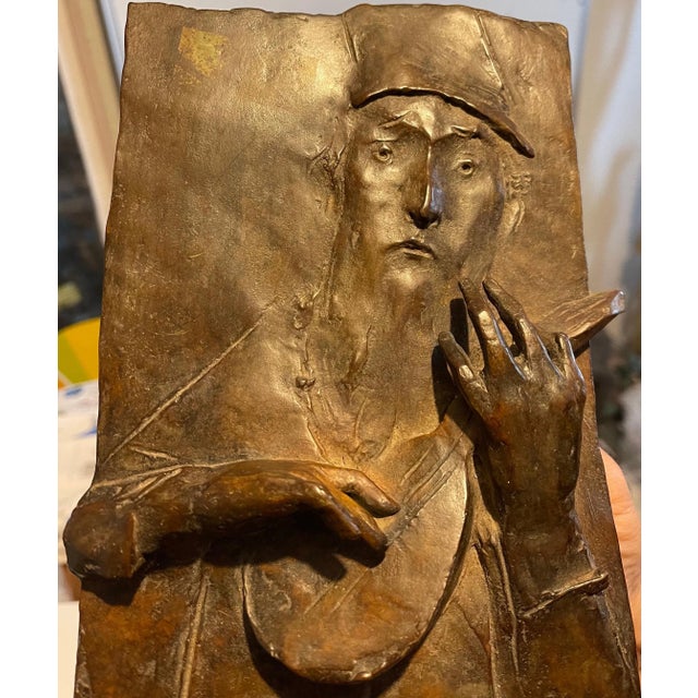 David Aronson, Bronze Sculpture Relief Troubadour Figurative American Modernist David Aronson For Sale - Image 10 of 12