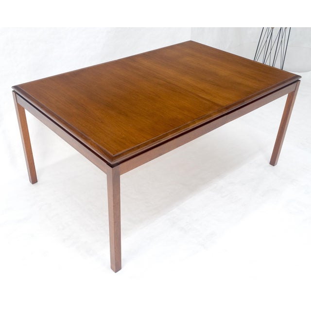 Danish Mid Century Modern Rectangle Walnut Dining Table w 2x18" Leaves MINT For Sale - Image 9 of 18