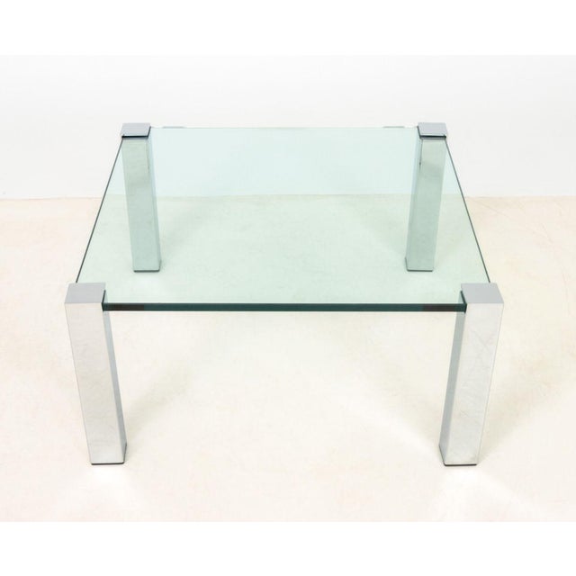 Late 20th Century Italian Chrome and Glass Top Coffee Table For Sale - Image 5 of 7