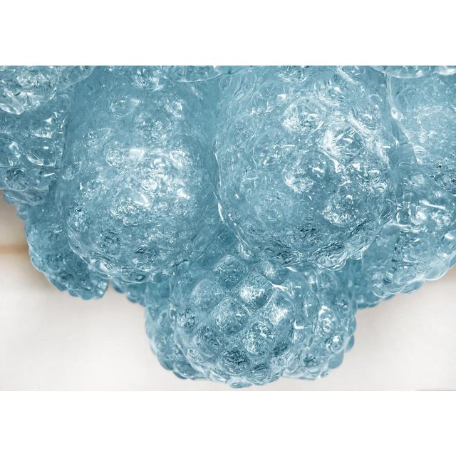Blue Italian Murano Glass Chandeliers, 1980s, Set of 2 For Sale - Image 8 of 12