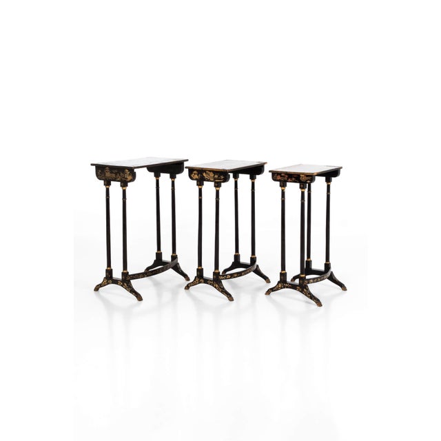 Regency Period Chinoiserie Nest of Tables, Set of 3 For Sale - Image 4 of 15