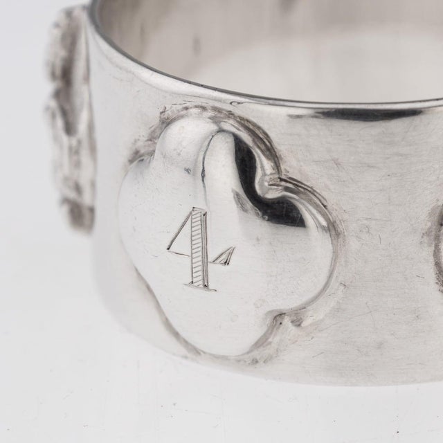 Antique Indian Silver Cased Napkin Rings, 1890s, Set of 6 For Sale - Image 4 of 14