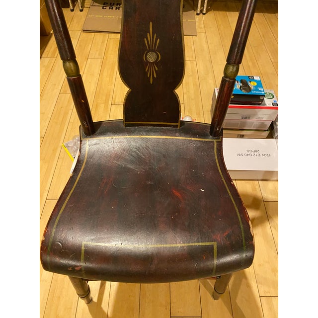 Antique 19th Century Pa Dutch Style Strong Wooden Chairs (10) For Sale In Boston - Image 6 of 17