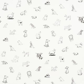 Schumacher x The New Yorker Good Dogs Everywhere Wallpaper In Black & White For Sale