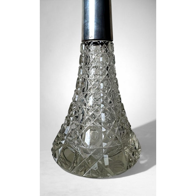 Metal Biedermeier Large Bohemian Crystal Perfume Bottle With German Sterling Silver For Sale - Image 7 of 18