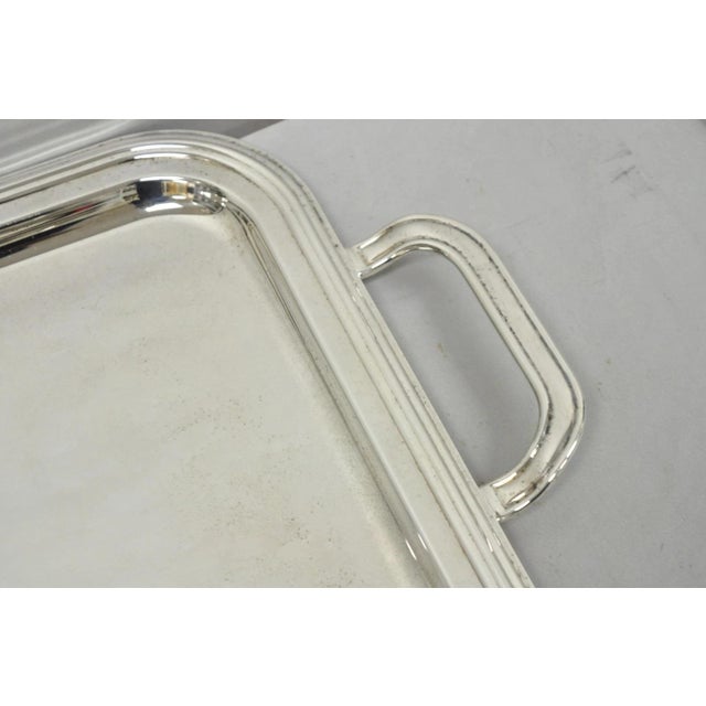 Late 20th Century Late 20th Century Contemporary Modern Landes Silver Plated Rectangular Bar Serving Platter Tray For Sale - Image 5 of 12