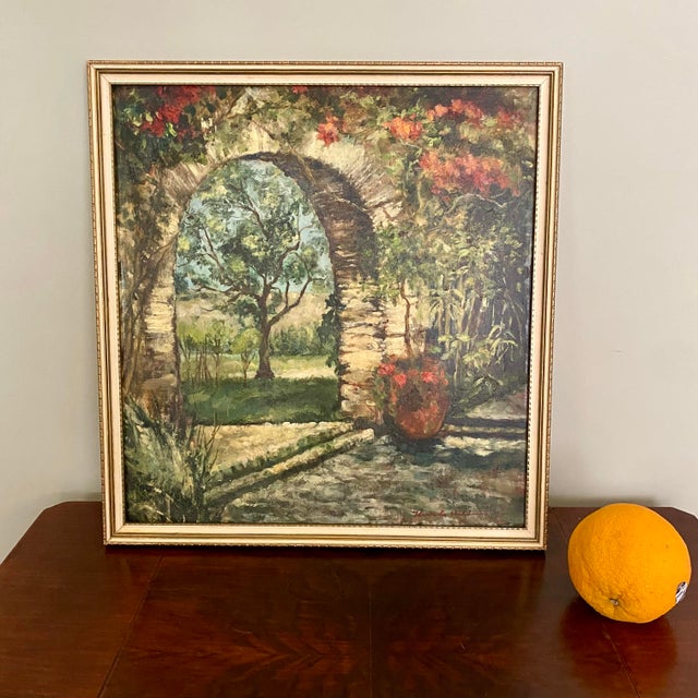 Early 20th Century Knute Heldner Original Oil Painting "New Orleans Courtyard" For Sale - Image 12 of 14