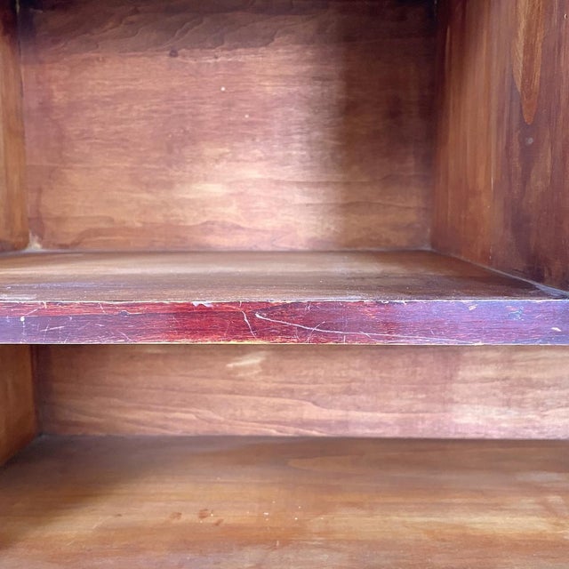 Art Deco Italian Rectangular Bookcase in Red Wood, 1940s For Sale - Image 14 of 18