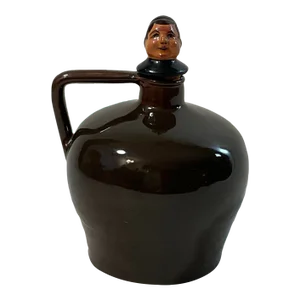 Vintage Ceramic Friar Musical Liquor Jug Decanter Old Wind Music Box Prohibition Era 1920-1933