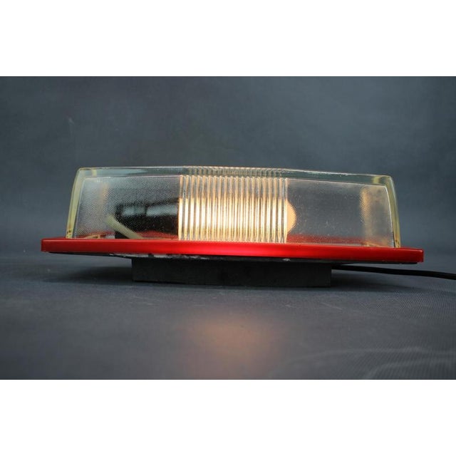 Space Age Wall Lamp with Red Plastic and Glass, Czechoslovak, 1970s For Sale - Image 9 of 11