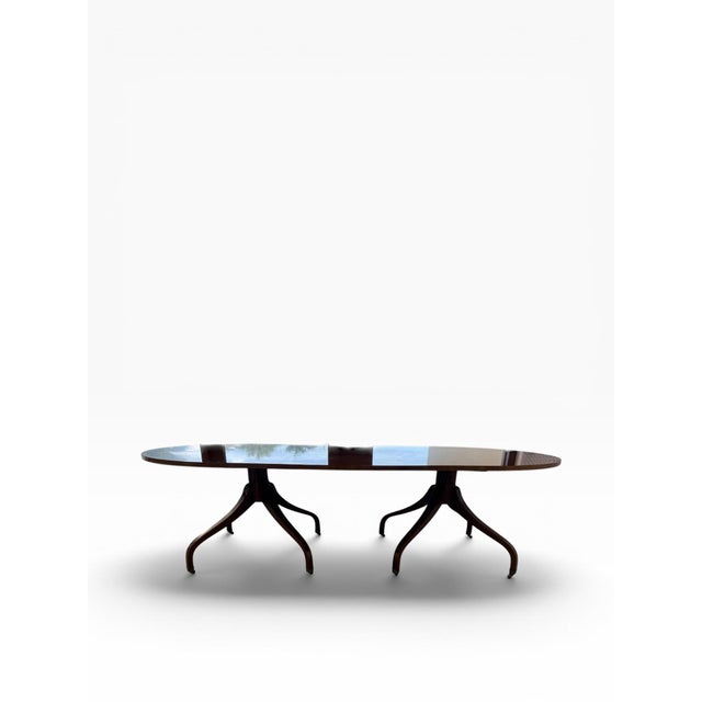Traditional Dennis & Leen–Attributed Regency Style Double-Pedestal Dining Table — 104” For Sale - Image 3 of 16