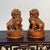 Asian Vintage Boxwood Carved Foo Dogs / Guardian Lions - Pair of Miniature Statues For Sale - Image 3 of 9