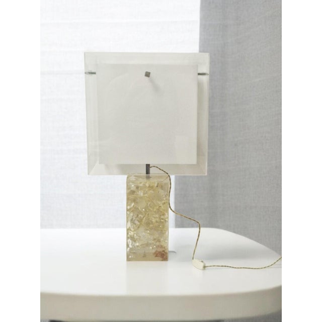 Vintage Table Lamp in Fractal Resin by Pierre Giraudon, France, 1970s For Sale - Image 4 of 10