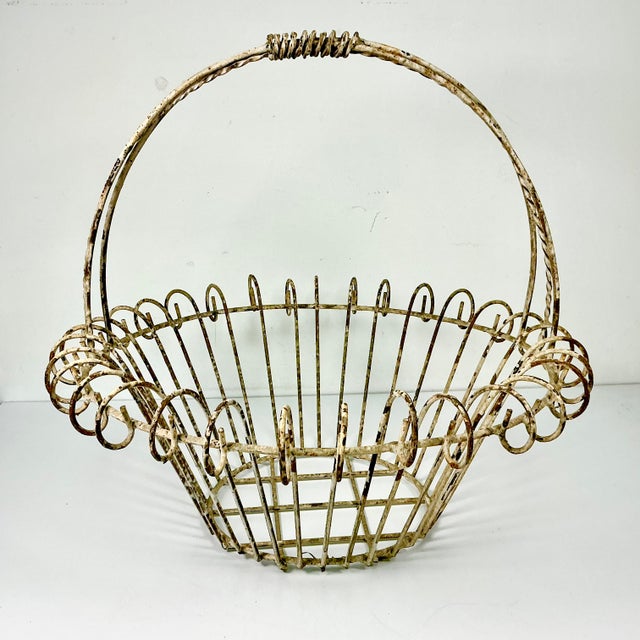 1950s Vintage French Art Nouveau Boho Chic Medium Jardiniere Basket Planter. For Sale - Image 13 of 17