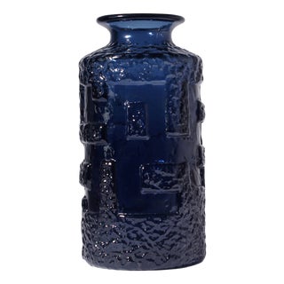 Dark Cobalt Glass Vase by Göte Augustsson for Ruda Glasbruk, 1960s For Sale