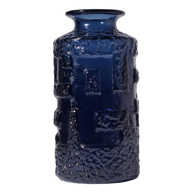 Dark Cobalt Glass Vase by Göte Augustsson for Ruda Glasbruk, 1960s For Sale