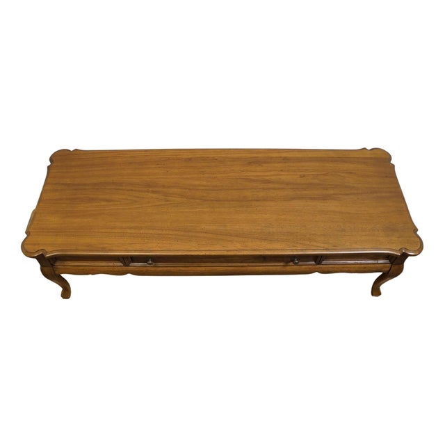 Willett Furniture Solid Walnut Country French Style 54" Accent Coffee Table For Sale - Image 9 of 12