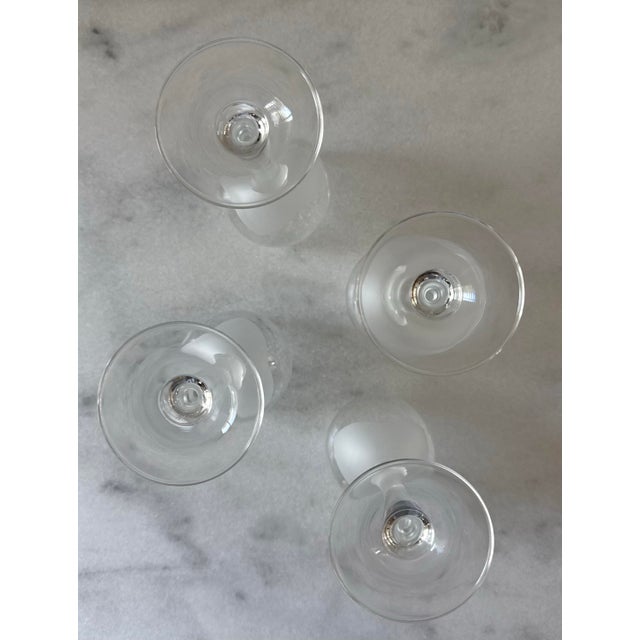 Transparent Vintage Bohemia Lre Frosted Crystal Glasses - Set of 4 For Sale - Image 8 of 8