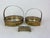 Brass secessionist baskets and toothpick holder by Hans Ofner/Josef Hoffmann with glass inserts in original vintage...