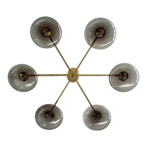 Sei Polished Brass Smoky Glass Flush Mount by Fabio Ltd