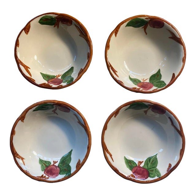 1990s Franciscan Apple Coupe Cereal Bowls- Set of 4 For Sale