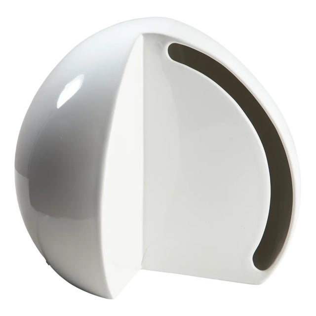 White Ceramic Hemisphere Table Lamp from Perdomello 70, 1970s For Sale