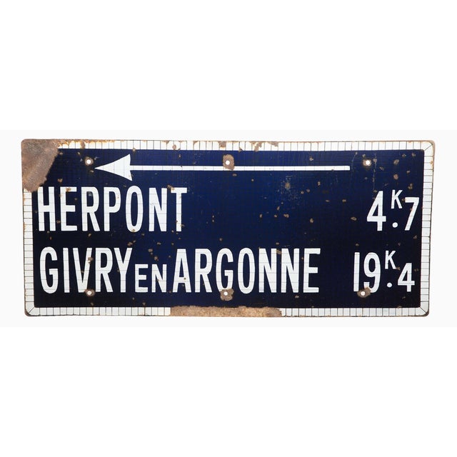 French Enamel Road Traffic Sign, 1930s For Sale - Image 6 of 6