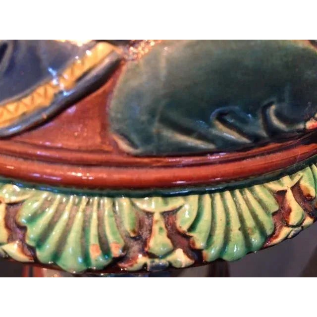 Large 19th Century Majolica 2 Handled Urn by Wilhelm Schiller and Son For Sale - Image 11 of 13