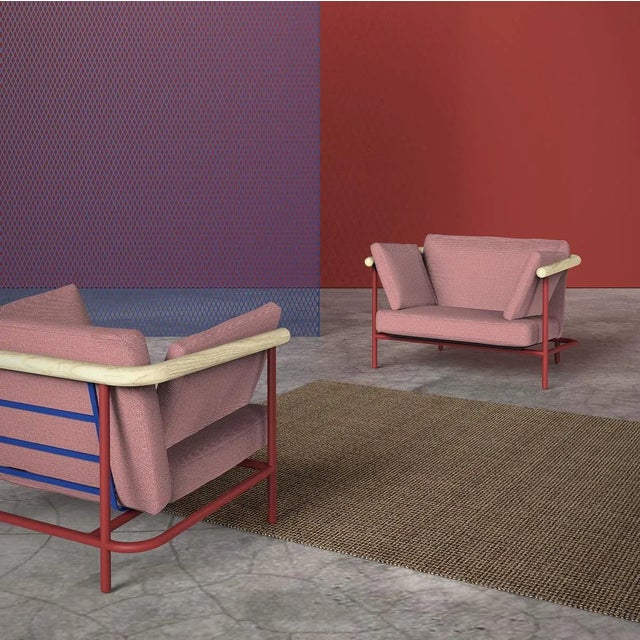 Upholstered X-Rays Armchair by Alain Gilles For Sale - Image 4 of 5