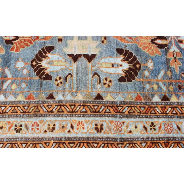 Antique Persian Malayer Rug With a Blue Field and Stylized Floral Design 3'4 X 4'11 For Sale - Image 10 of 12