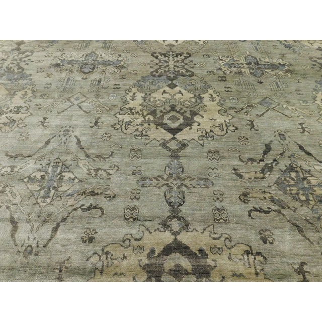 Traditional Bamboo Silk Oushak Rug - 8’10” x 11’8” For Sale - Image 3 of 10
