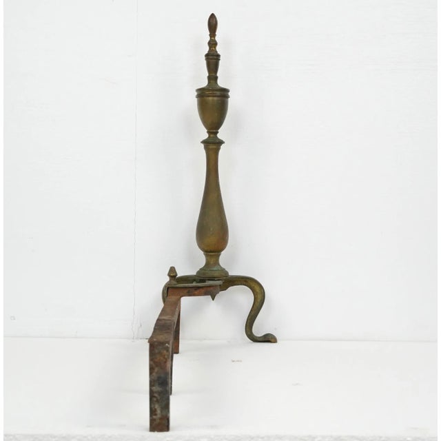 Pair of Vintage Federal Brass Andirons For Sale - Image 12 of 12